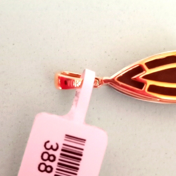 10k YELLOW GOLD AAA CANADIAN AMMOLITE SOLITAIRE PENDANT - Picture 6 of 7